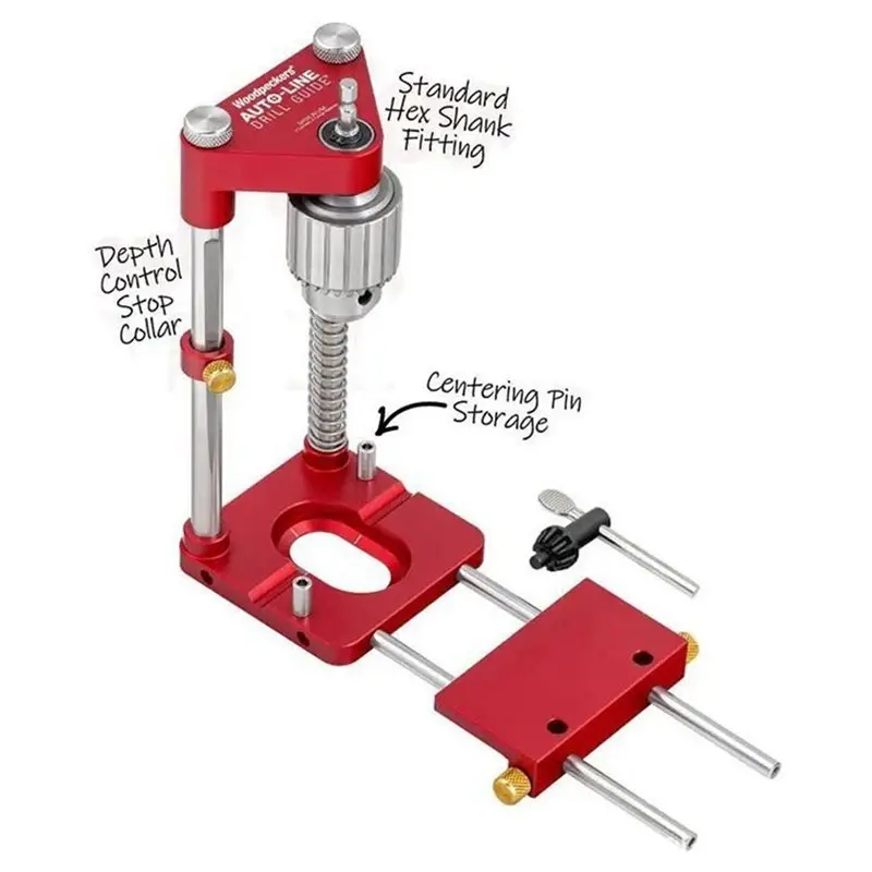 ABKP-Auto-Line Drill Guide Template Woodworking Auto-Line Drill Guide Hole Locator Punch Positioner Precision Tool