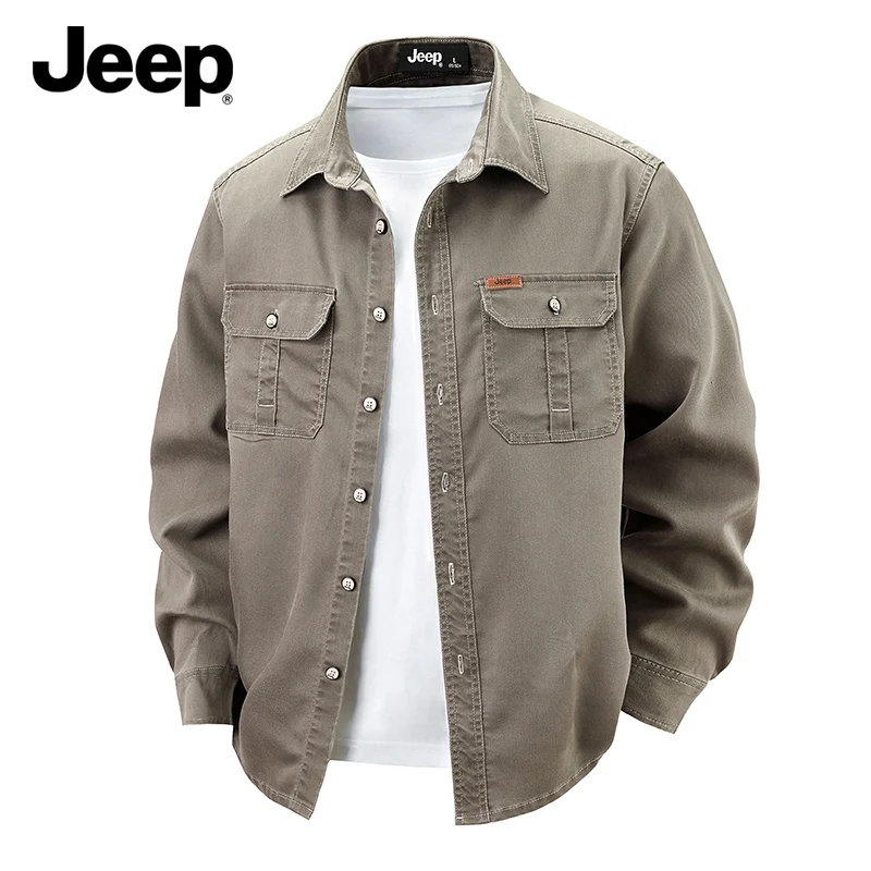 

Мужская классическая американская рубашка Jeep с длинным рукавом, прочная, универсальная, может использоваться как верхняя рубашка или куртка.