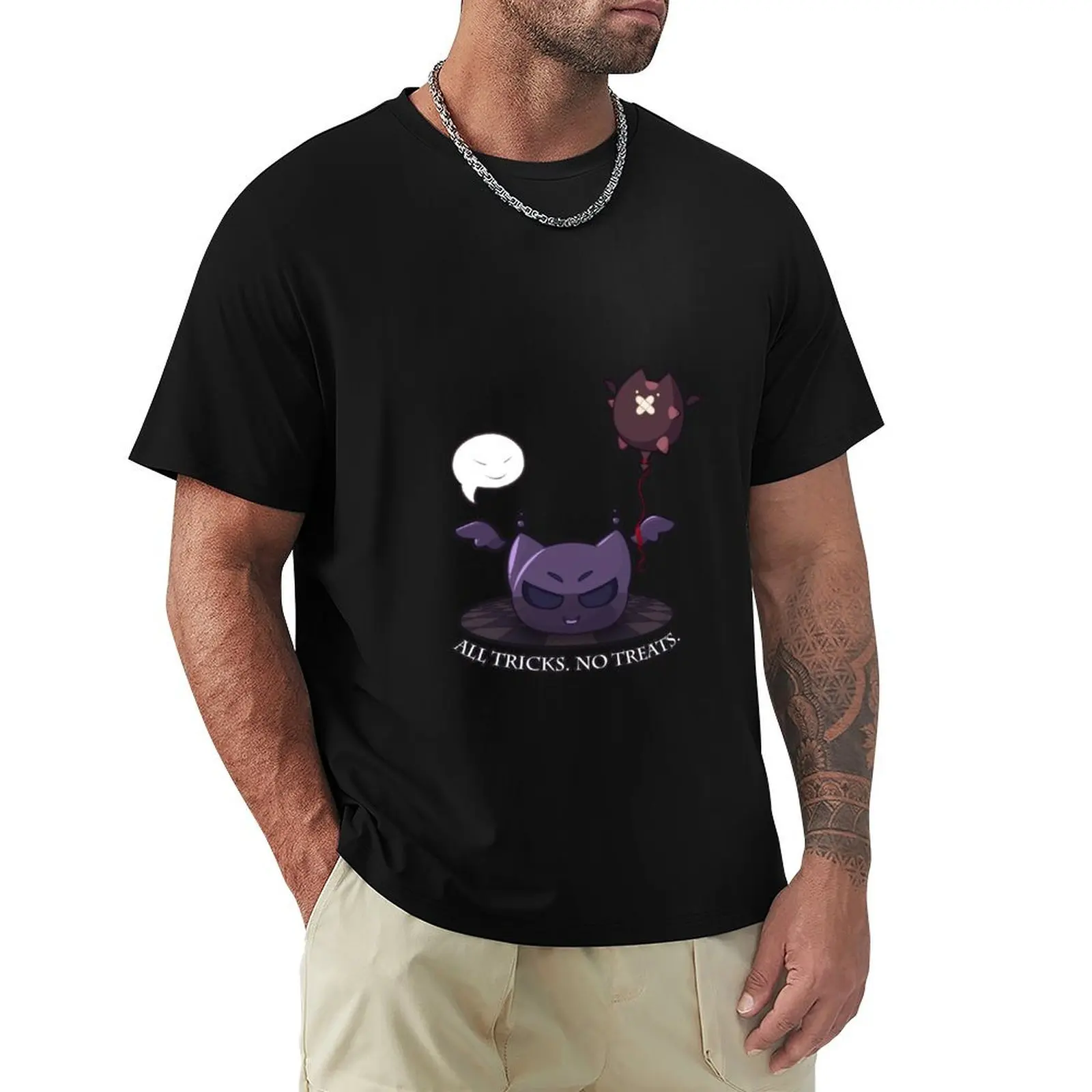 All Tricks. No Treats. T-Shirt Casual Fashion Short Sleeve Cotton T-Shirt