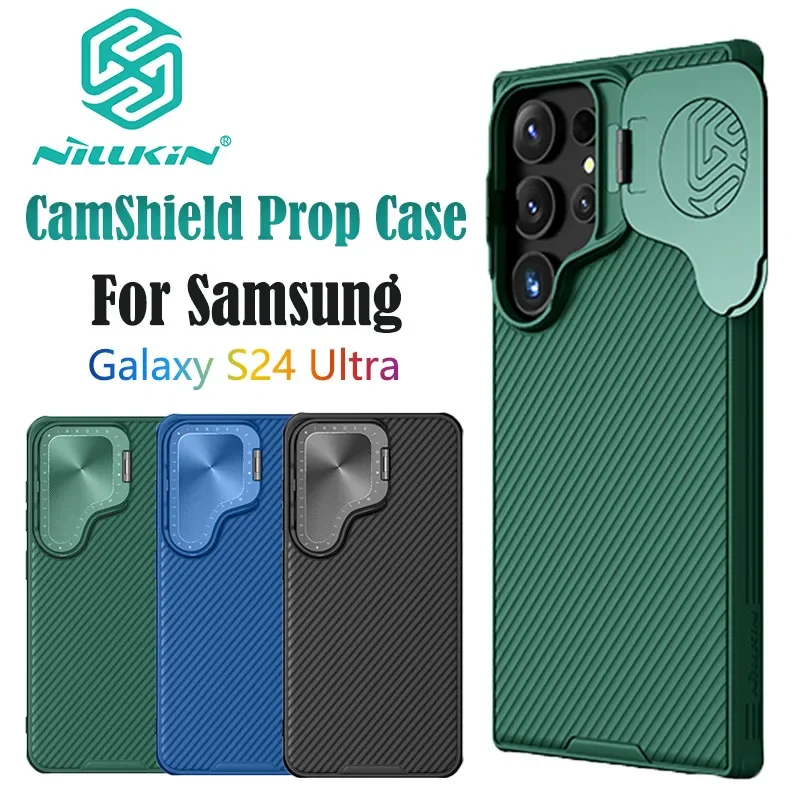 

for Samsung Galaxy S24 Ultra Case Nillkin Camshield Prop Case with Stand Camera Case for Samsung S24 Ultra Lens Protection Cover