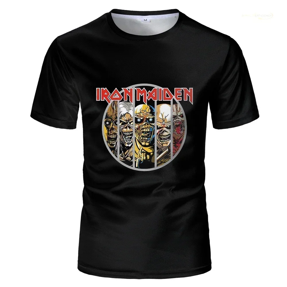 

Iron Maiden Piece of Mind Vintage Tee: Eddie with Chains, 1983 Brain Damage, Black Music Fan Shirt