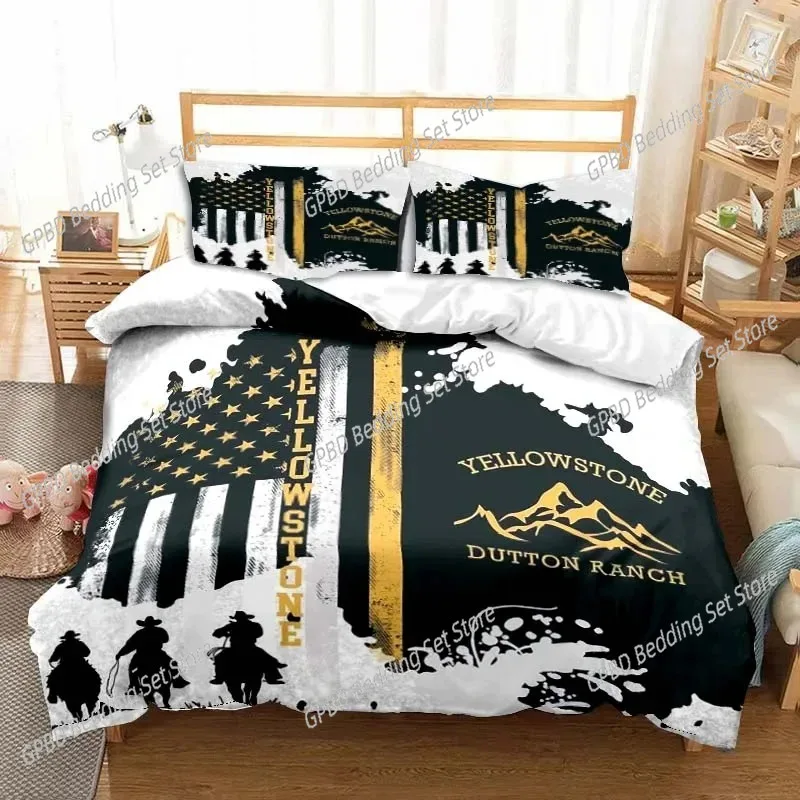 

3D Print Retro Yellow-stone Fashion Comfortable Duvet Cover Pillowcase Bedding Set Children Bedroom Decoration Home Textile