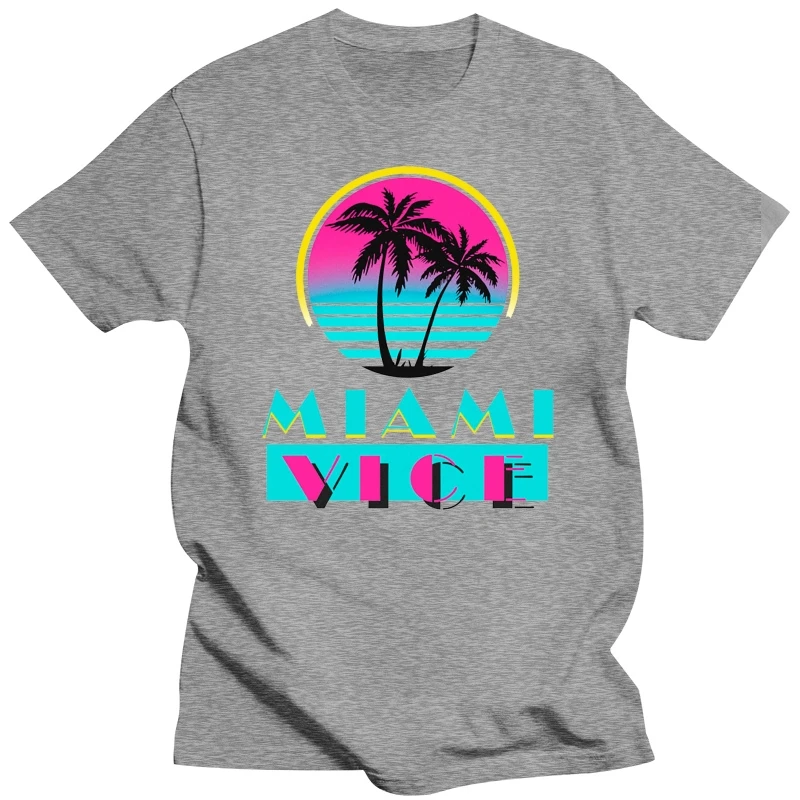 Miami Vice Tv Series Tv Show Beach Logo Men\'S Black T-Shirt Size S - 3Xl Fashion Classic Style Tee Shirt 2024