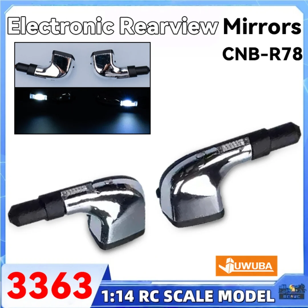 3363 Electronic Rearview Mirrors LED CNB-R78 Black For 1/14 Tamiyaa RC Dump Truck ACTROS 56348 BENZZ JUWUBA DIY Toys Model Parts