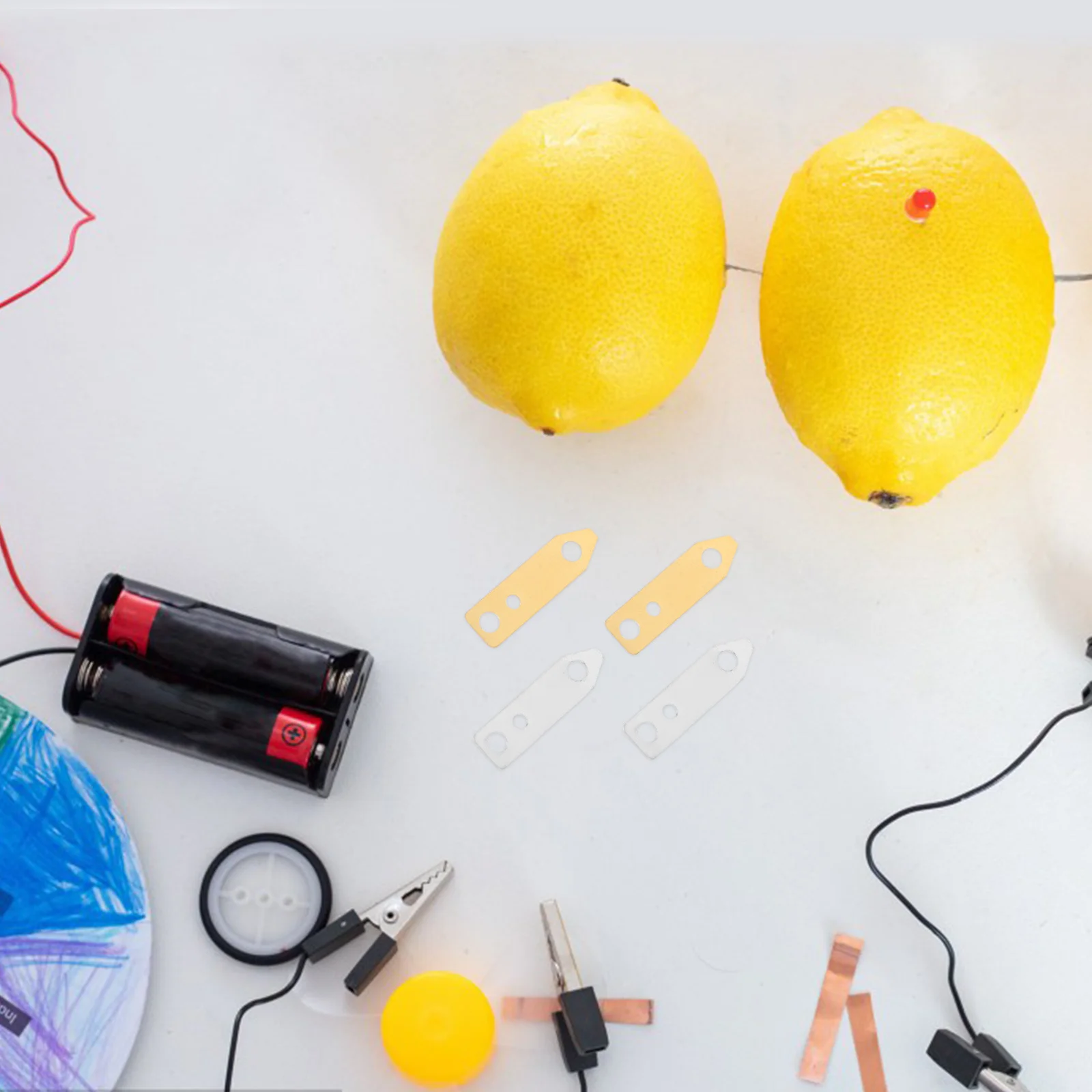 

1 set 1 Set Fruit Experiment Kit With Copper Zinc Electrodes Stem Science Learning Tools Hands-On Electrical Projects