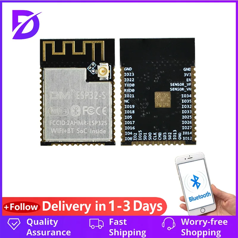 WIFI Bluetooth Wireless Module ESP-32S Serial To Dual Core 32 Bit CPU Power Board 2.4GHz IPEX Antenna ESP32S ESP32 For Arduino