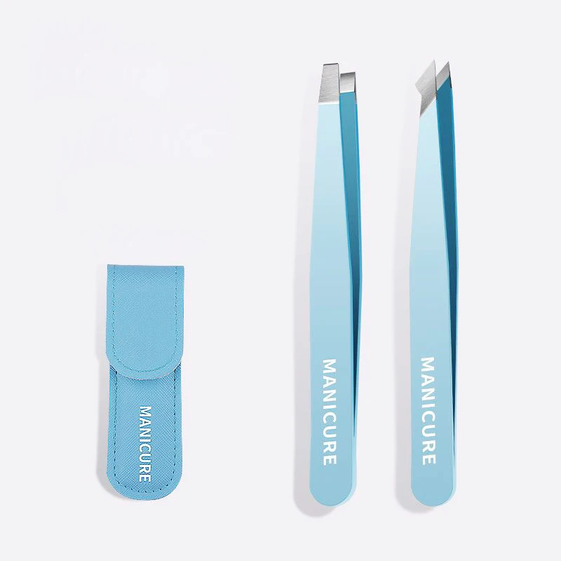 2pcs EyeBrow Clips Removal Makeup Tools Eyebrow Tweezer Colorful Hair Beauty Fine Hairs Puller Stainless Steel Slanted