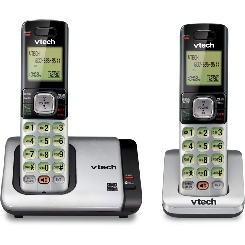 CS6719-2 2-Handset Expandable Cordless Phone with Caller ID/Call Waiting, Handset Intercom & Backlit Display/Keypad, Silver