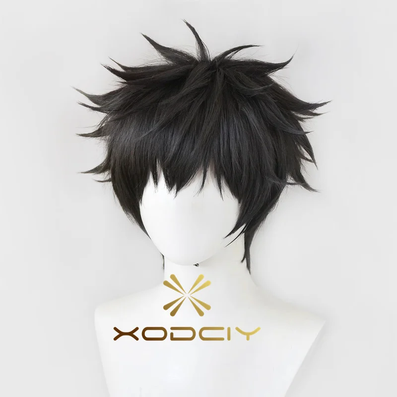 Anime WIND BREAKER Jo Togame Cosplay Costume Wig Adult Men Black Short Hair Ponytail Wigs Accessory Halloween Carnival Prop