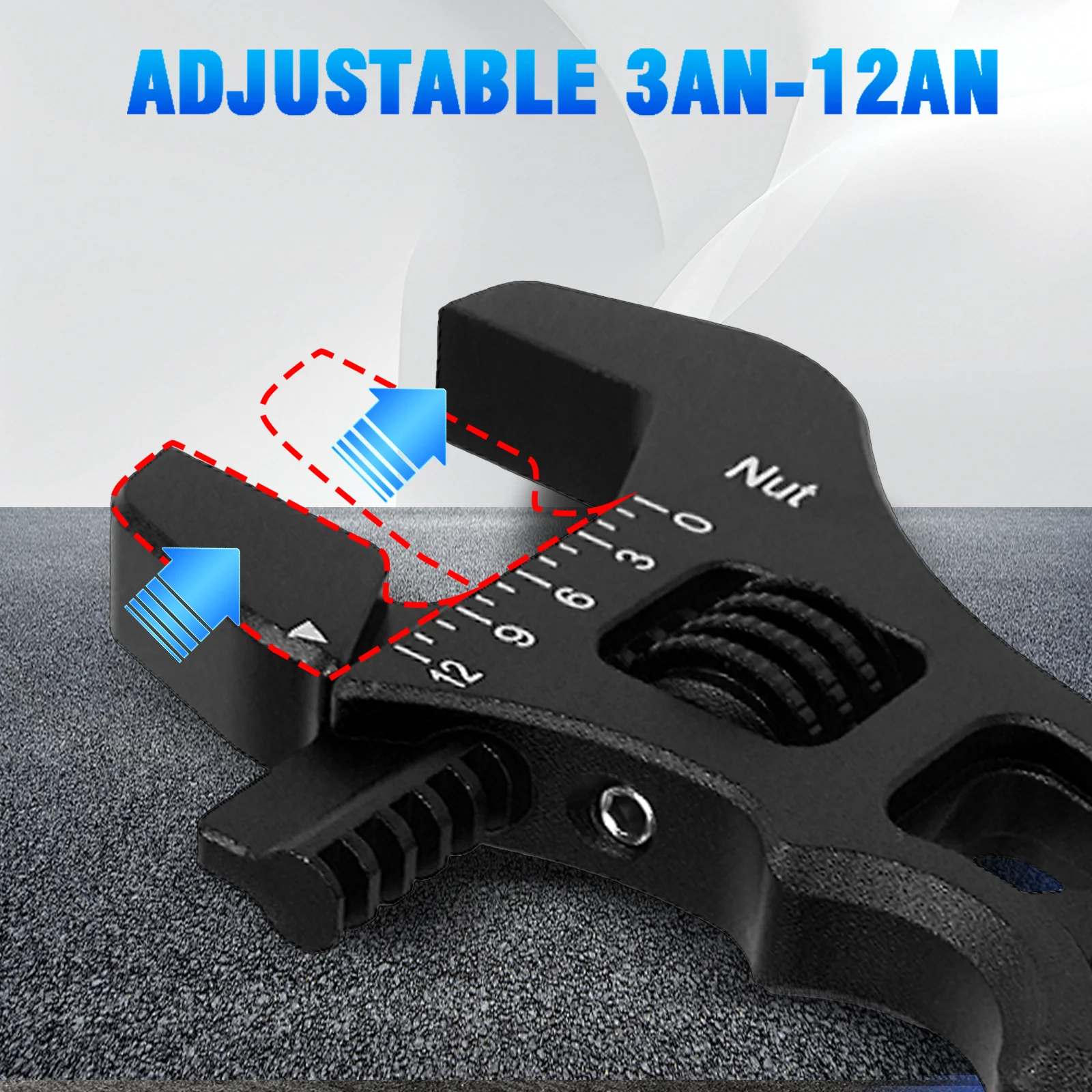 ZSRacing وصلة خرطوم مفتاح قابل للضبط 3AN-12AN مفتاح ربط ألومنيوم خفيف الوزن AN 3 4 6 8 10 12 TC050