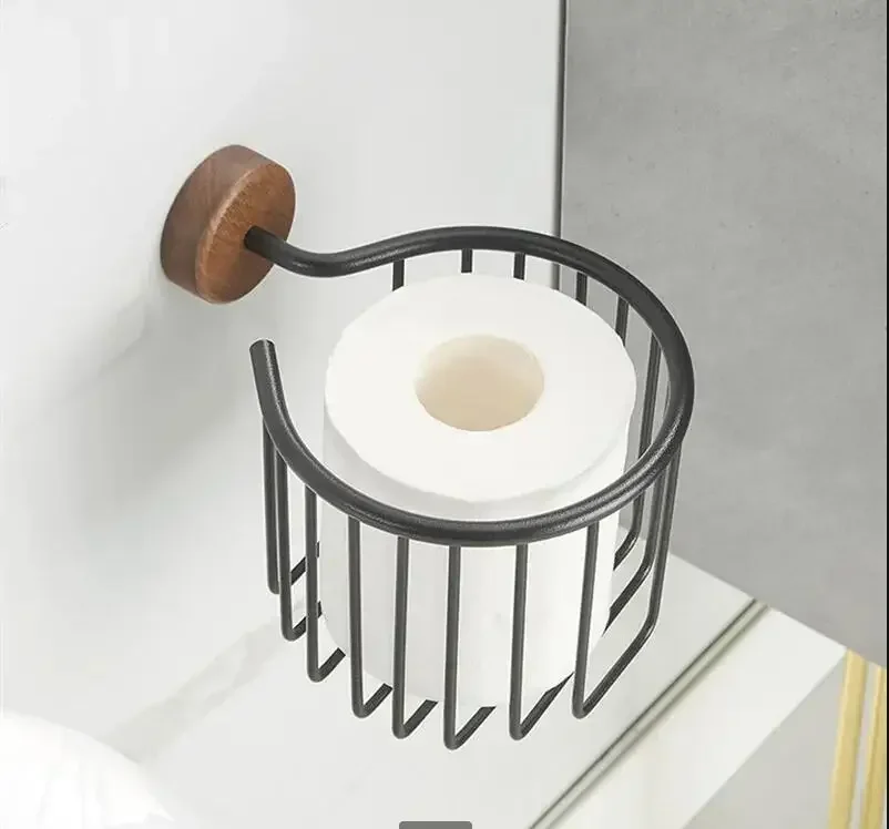 

Punch-free Tissue Holders Wooden Metal Paper Towel Rack Toilet Paper Rack Napkin Holder Paper Roll Holder Toilet Paper Holders