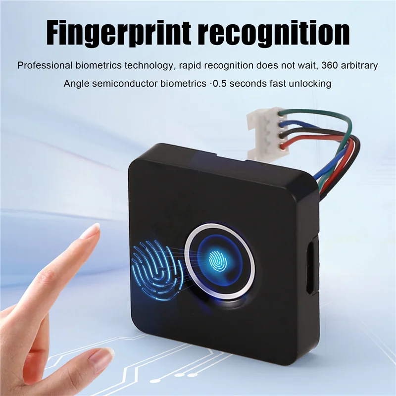 

Biometric Fingerprint Lock Black Keyless Cabinet Lock Smart Drawer Locks(Equipped With A Control App)