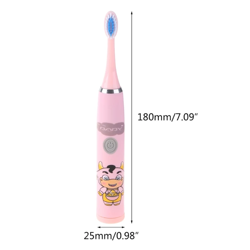 Brosses à dents blanchissantes à ultrasons pour enfants, brosse à dents électrique automatique avec poignée ovale antidérapante