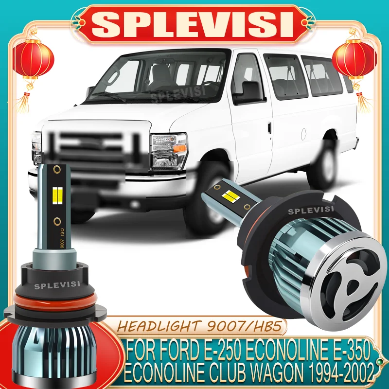 

LED Headlight No Bright Spots Silent Operation Durable Reliable For Ford E-250 Econoline E-350 Econoline Club Wagon 1994-2002