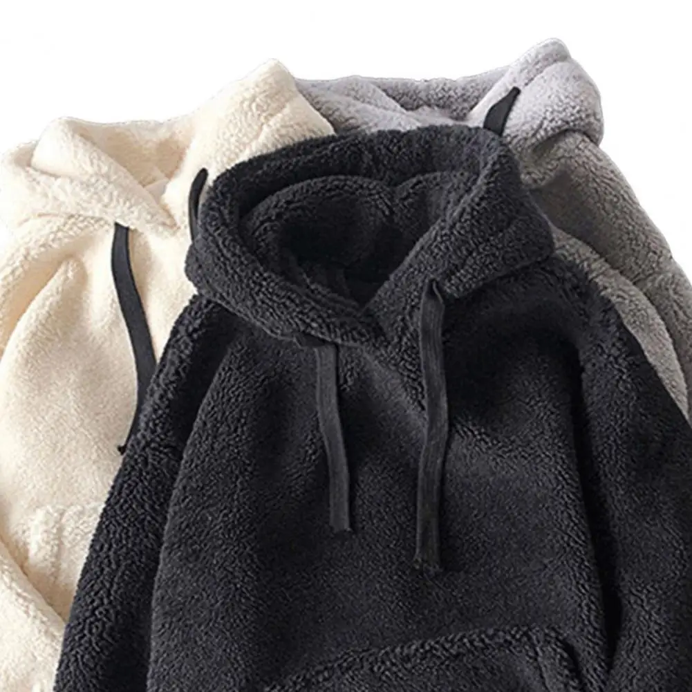 Plush Lambswool Sweatshirts Hoodies Men Women Autumn Winter Loose Fluffy Velvet Cashmere Women Hoody Sweatshirt Casual Pullover