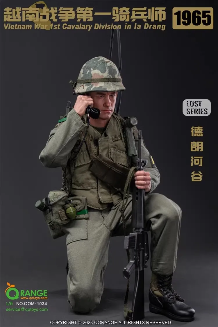 QOTOYS QOM-1034 1/6 Soldier US 1st Cavalry Division 1965 Vietnam Full Set 12\'\' Action Figure Model Toy In Stock