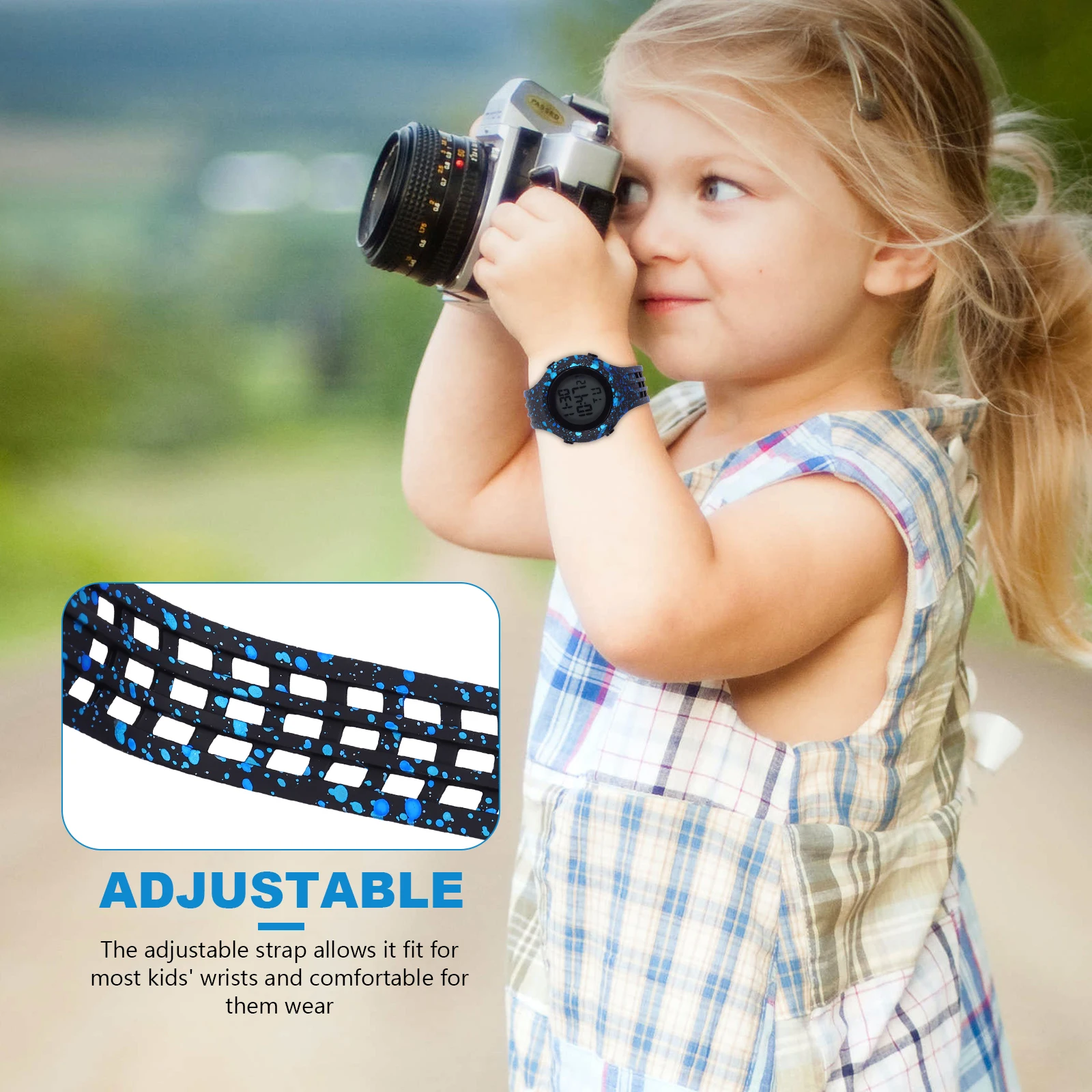 

Kids Waterproof Watch Clear Led Durable Electric Multifunctional Student Sports Wristwatch For Boys Girls With Light Simple