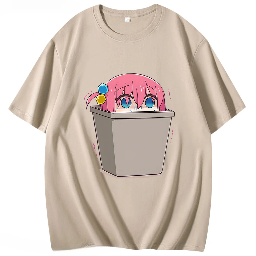 heavyweight Kawaii Hitori Gotou Graphic Tshirts Bocchi The Rock Clothes Casual 100% Cotton  Anime Cartoon Tees High Street Top