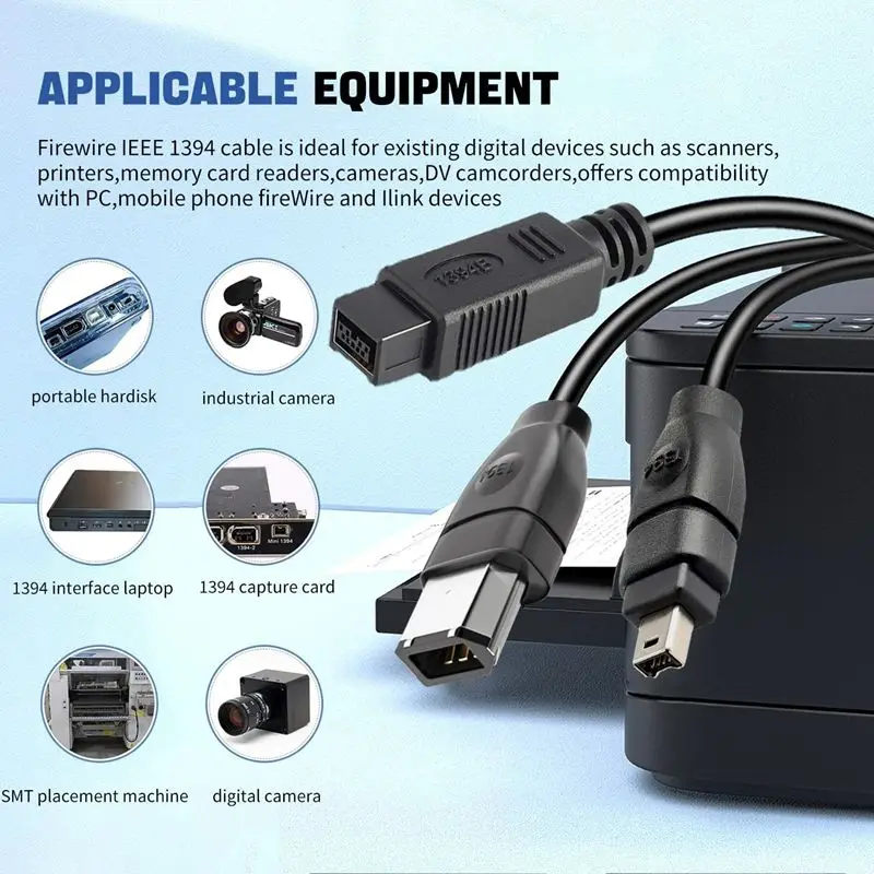 1.8 メートル 3 メートル 4.5 メートル IEEE 1394B データケーブル 4P/6P/9P キャプチャカード産業用カメラ接続ケーブル 1394 Firewire 大から小