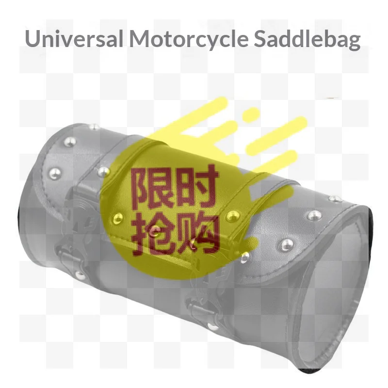 【CMO】Universal Bags Black Motorcycle Tool Bag Front Fork Handlebar Saddlebag Roll Racing Tail Storage Accessories 1PC
