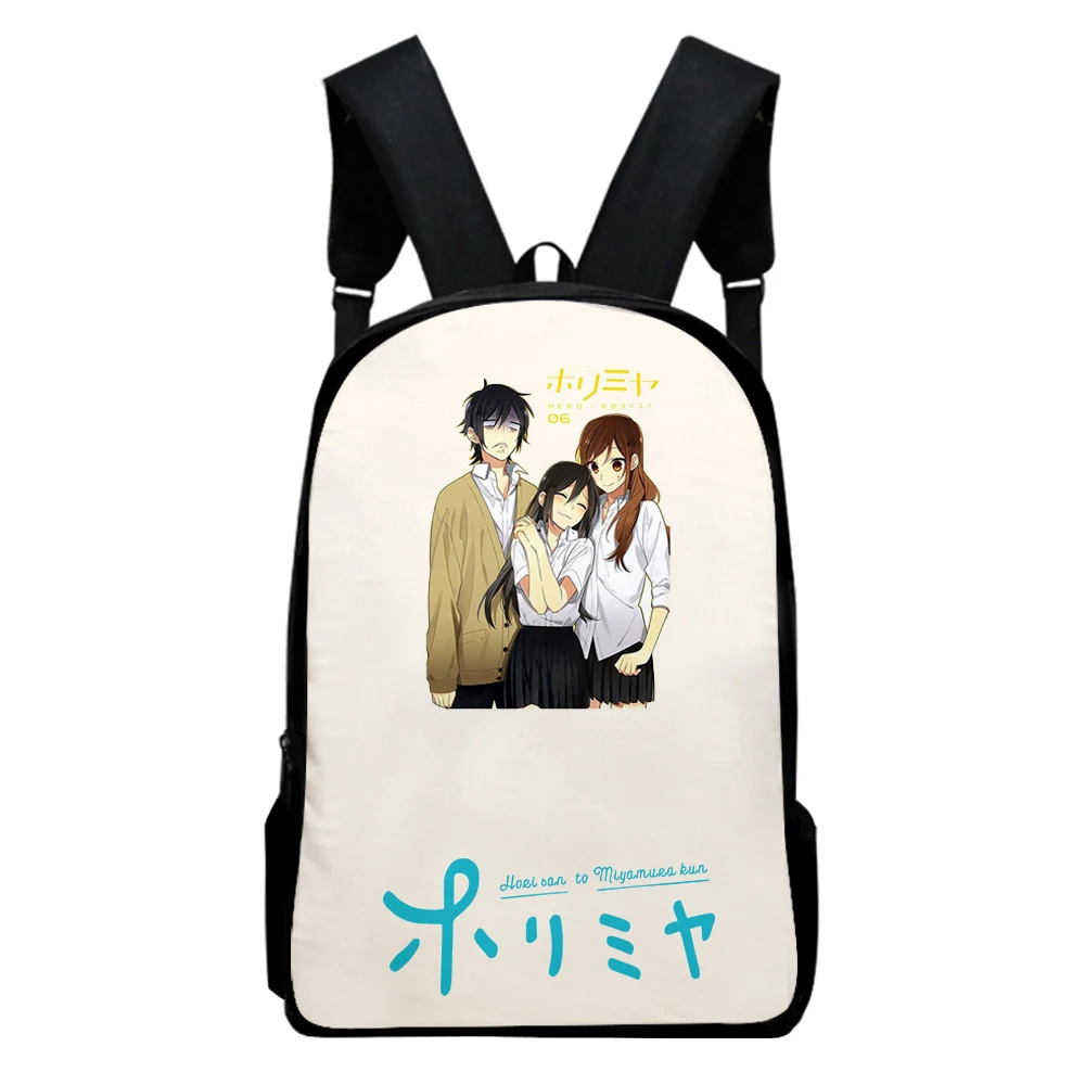 

Популярные забавные рюкзаки для ноутбуков Horimiya в стиле хип-хоп, школьные сумки с 3D принтом, оксфордские водонепроницаемые рюкзаки для ноутбуков для мальчиков и девочек