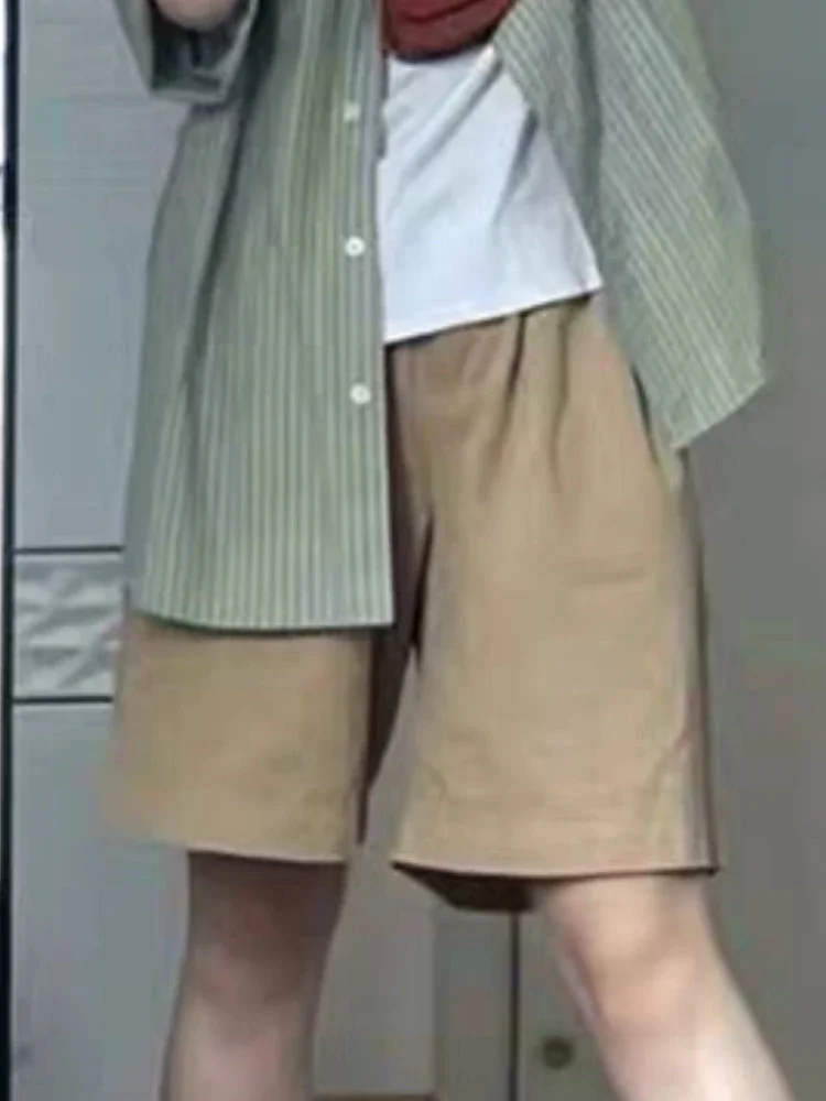 Szorty Damskie Solidny Letni Design Moda Prosty Uniwersalny Prosty Wypoczynek Elastyczna Talia Studenci Imperium Codzienny Koreański Styl Nowy