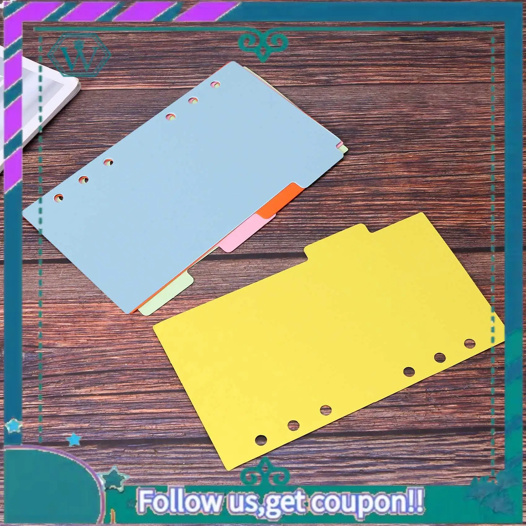 Upgraded 10 Sets A6 Subject Dividers Paper Sheet, Punched File Card Dividers,Tabbed Index Divider For Notebook Insert Planner