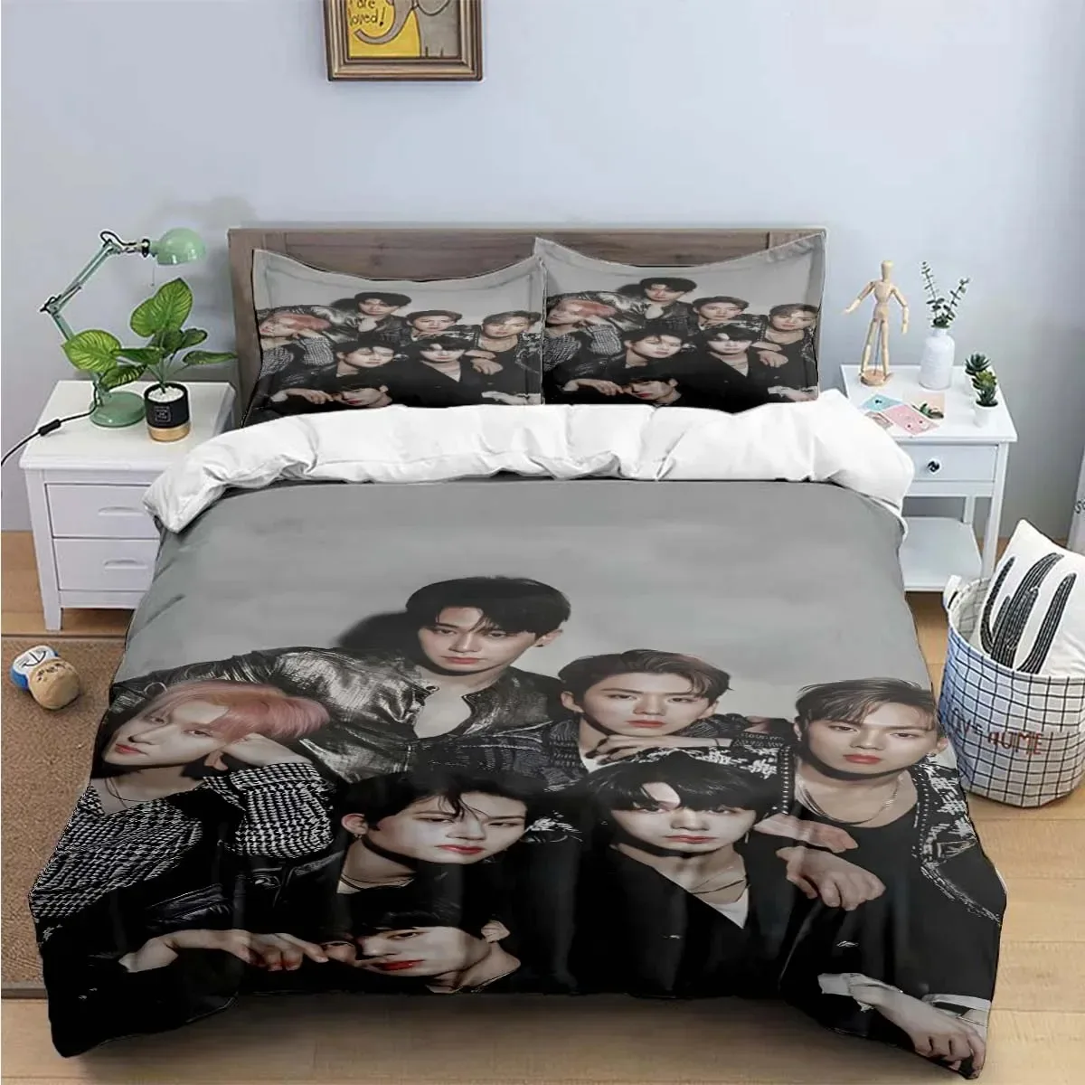 

Hot Fashion K-POP Singer M-MONSTAS X Bedding Sets Exquisite Bed Supplies Set Duvet Cover Bed Comforter Set Bedding Set Kids Gift