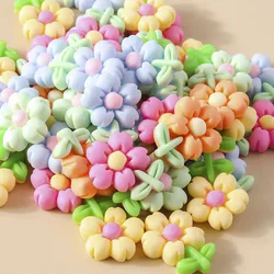 15Pcs Resin Charms Kawaii Colorful Spring Flower Flatback Cabochon Scrapbook DIY Bracelet Earring Charms Hairbow Decoration