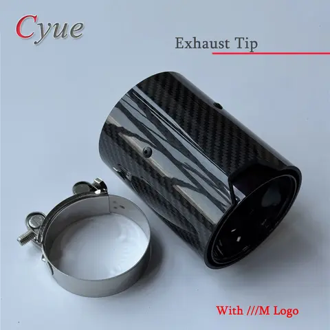 1Piece Car Glossy Carbon Fiber M Performance Black Exhaust Muffler Pipe For BMW E46 E90 E60 F80 F82 F83 F90 Tail Throat