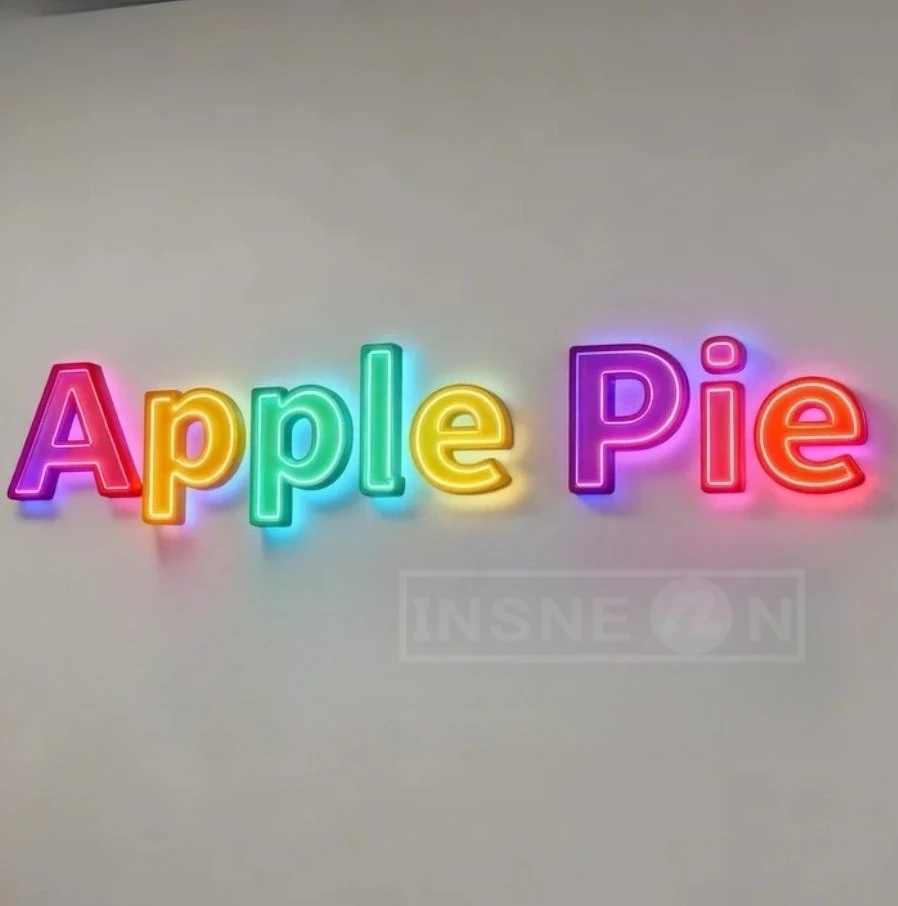 Led شعار العلامة التجارية الفاخرة تسجيل الأعمال مخصص RGB المعادن تسجيل الجدار في الهواء الطلق ضوء المعادن المرآب دي مطعم النيون مضيئة رسائل