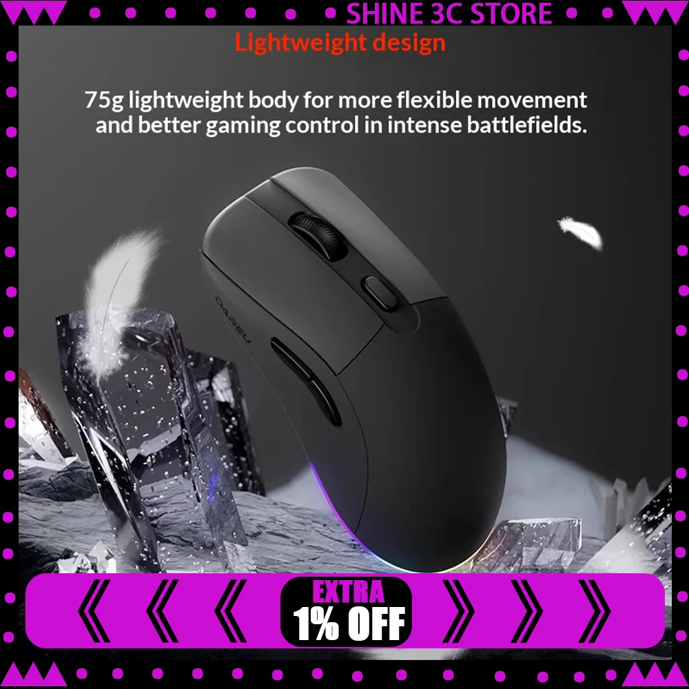 

DAREU EM903 Gaming Mouse 500mAh Lithium Battery 8000DPI Wireless Mouse Sensor P3104 RGB Lighting For CSGO PC Accessories Gifts