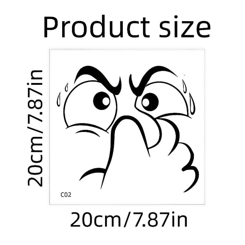 1 abstract nose covering grimace toilet sticker - plastic self-adhesive decorative sticker, suitable for bathroom decoration dur