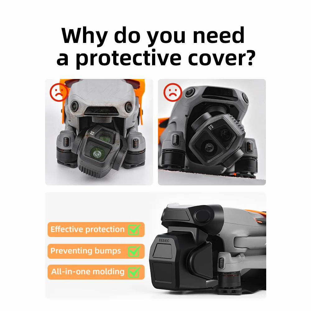 BRDRC Lens Cap For DJI AIR 3S Scratch-proof Protector Gimbal Camera Cover Anti-dust Guard Shell For Air 3S Protective Accessory