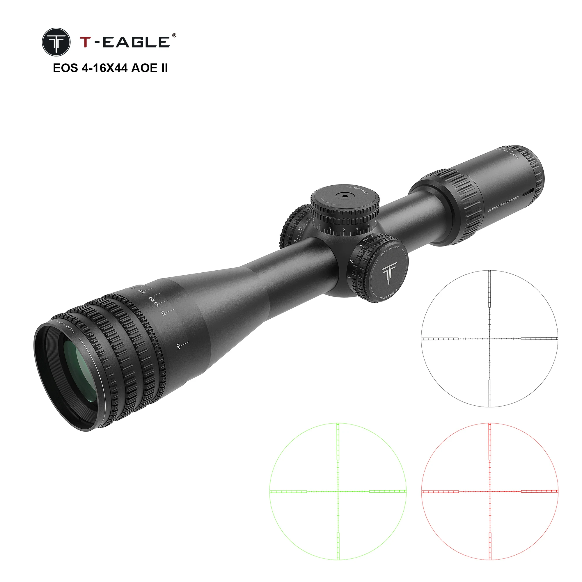 

T-EAGLE-Tactical Riflescope Optic Sight, Illuminated Hunting Scopes, Rifle Scope, Sniper Airsoft Air Gun, EOS 4-16X44AOE