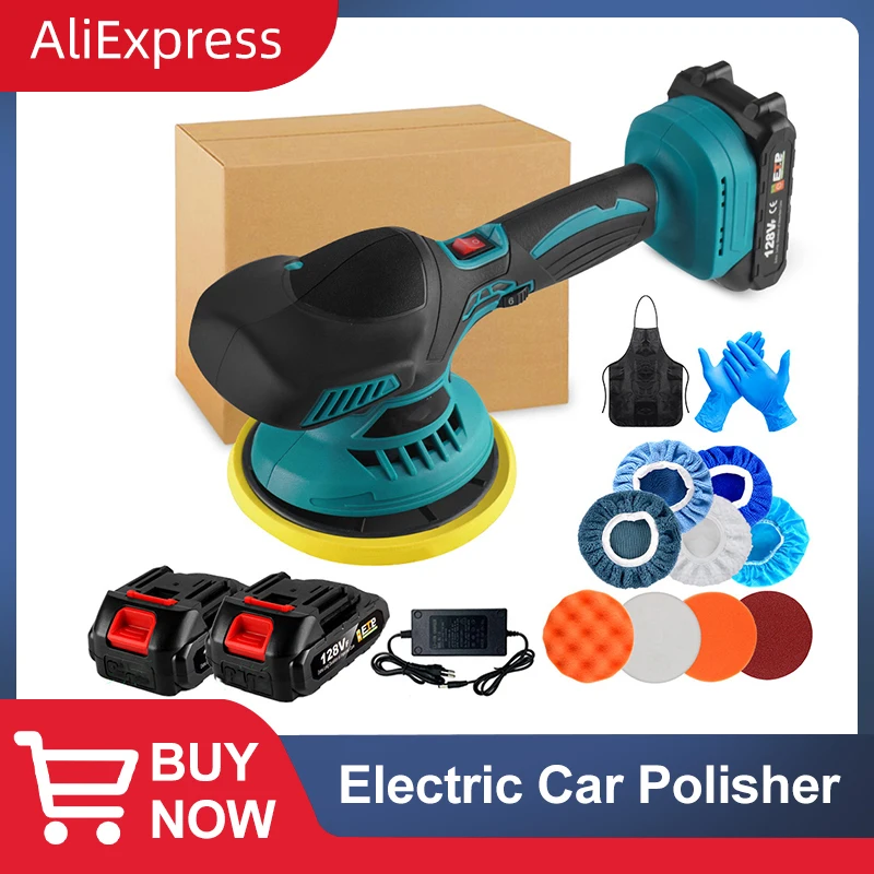 Cordless Car Polisher 6 Gears Electric Auto Polishing Cleaning Machine Metal Waxing Wood Sanding Tool For Makita 18V Battery