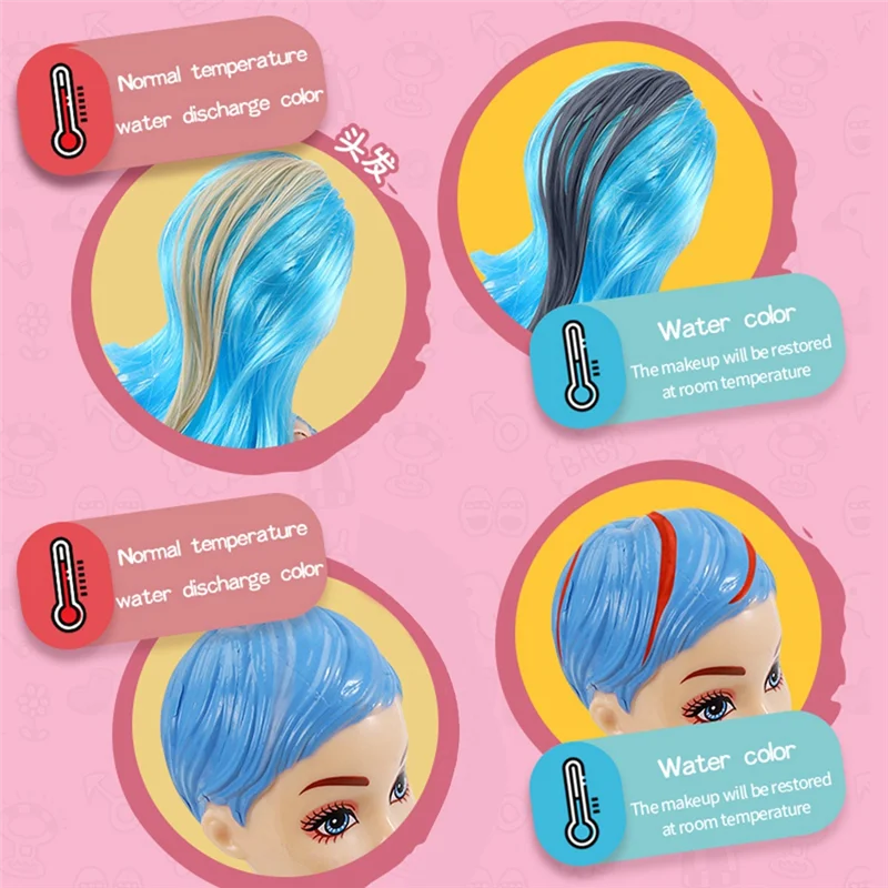 WOTT-Surprise boîte aveugle trempée à l'eau changement de couleur princesse changement de vêtements maison de jeu
