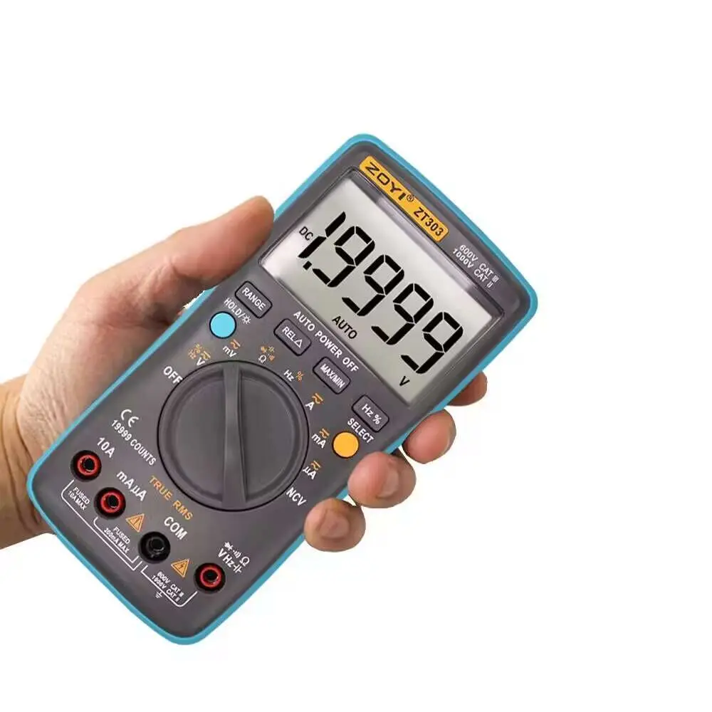 Digital Multimeter ZT 301/302/303 True RMS Auto Range Ammeter Voltmeter Smart Capacitor Temperature NCV Ohm Hz Tester