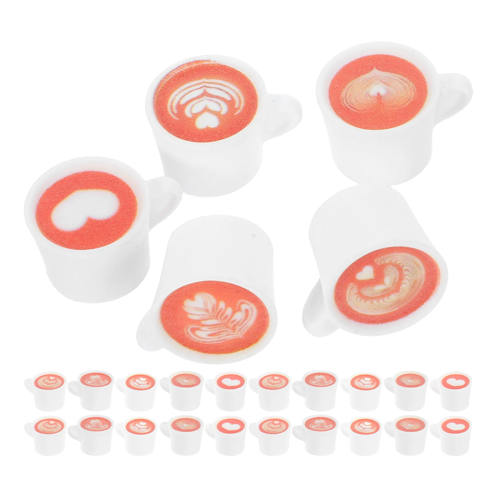 

50pcs Miniature Cups Resin Realistic Design Mini Kitchen Accessories Dollhouse Collectibles Tabletop Decor Kids Play