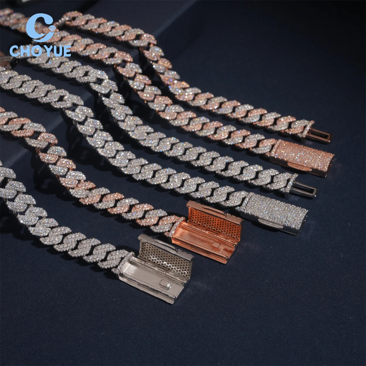 13 mm, buzlu görünümlü, VVS Mo - Moissanite Cuban Link Chain Iced Out incelemesi ve fiyatı