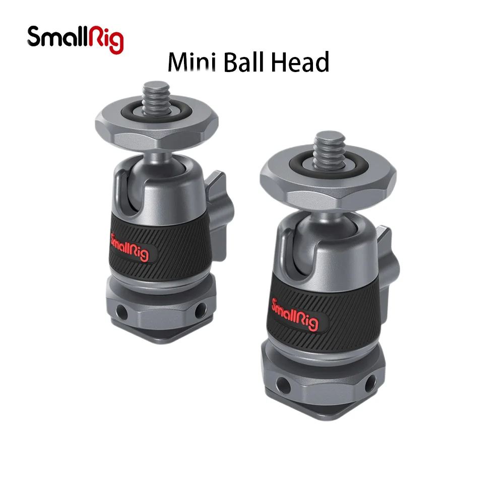 Smallrig 2948 2 Pcs Mini Ball Head with Removable Cold Shoe Mount 360 Degrees Panning Ball Head For Camera microphone monitor