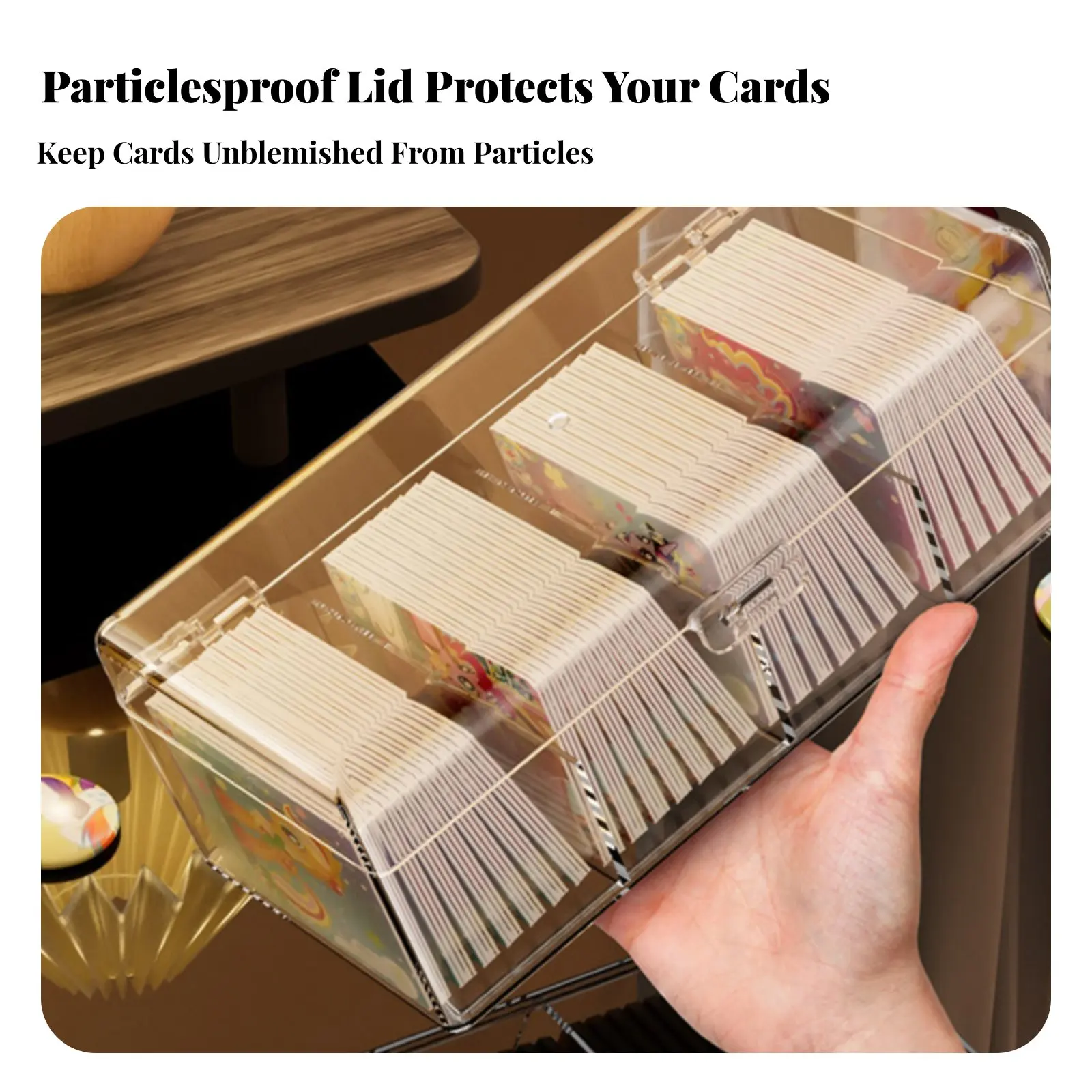

Multicompartment Card Display holder Space-Saving Desktop Organizer Stable Base particle-resistantshield for Teenagers, Bedroom