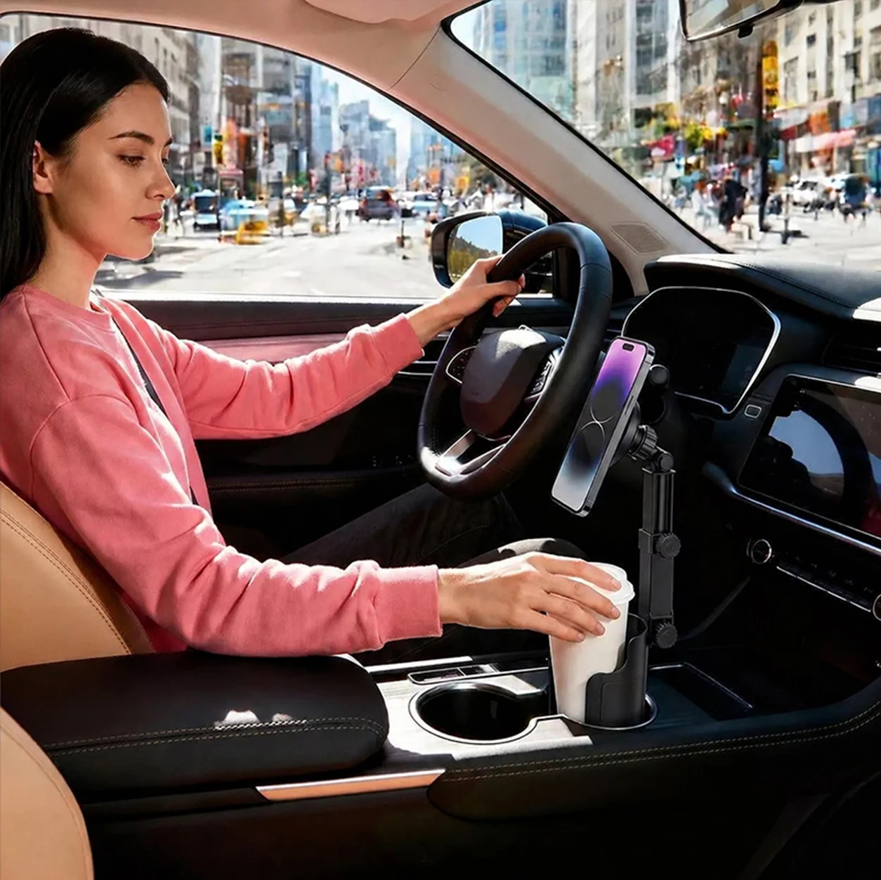 BLALION Universeller Magnetischer Auto-Handyhalter 2-in-1 Multifunktionaler Auto-Getränkehalter mit Telefonhalterung für Auto-Zubehör – Detail 9