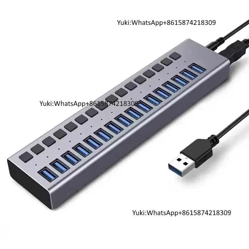 16 Ports USB 3.0 5Gbps Data Transfer & Power Plug 90W Multiport HUB for Each USB 3.0 Equipment Extension