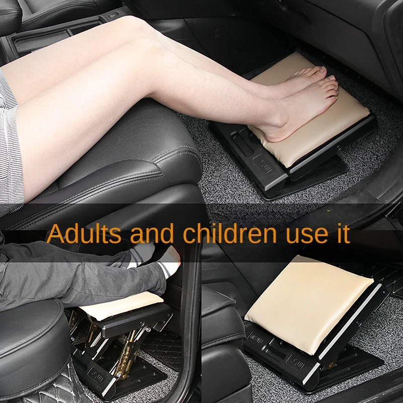 Removable Adjustable Footrest Foam Cushion, Under Desk Footrest with Massage Beads for Car, Office, Home Stool, 4-Level Height
