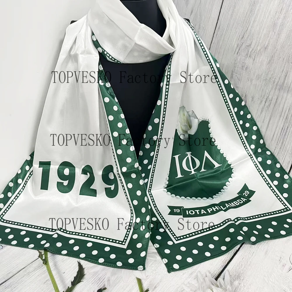 Iota Phi Lambda green and white scarf