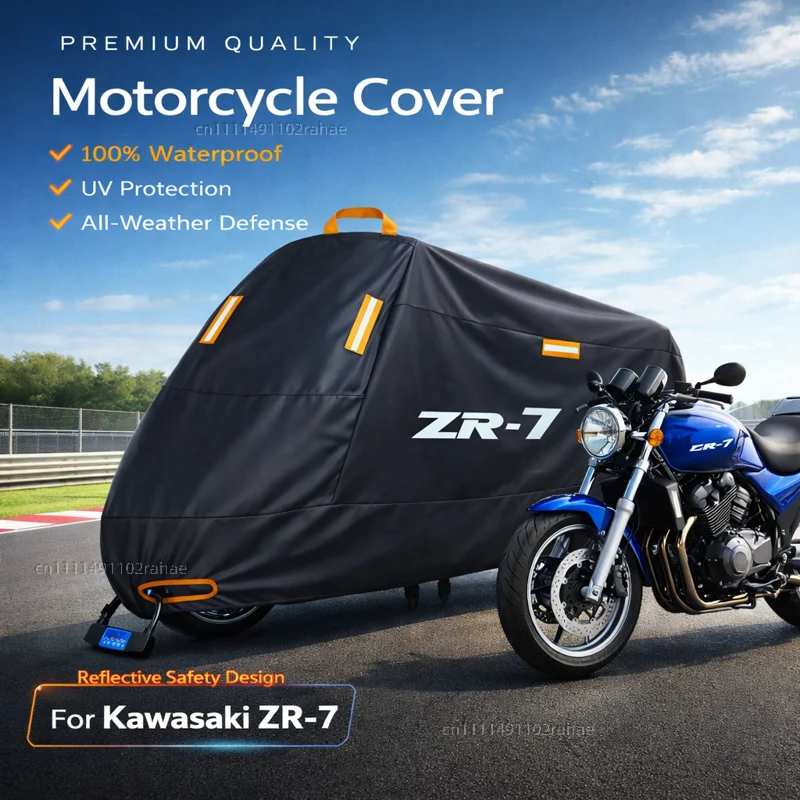

For Kawasaki ZR-7 Outdoor Motorcycle Cover Waterproof Heavy Duty Polyester Tarpaulin UV Protective Rain Dust Sun Scooter Cover
