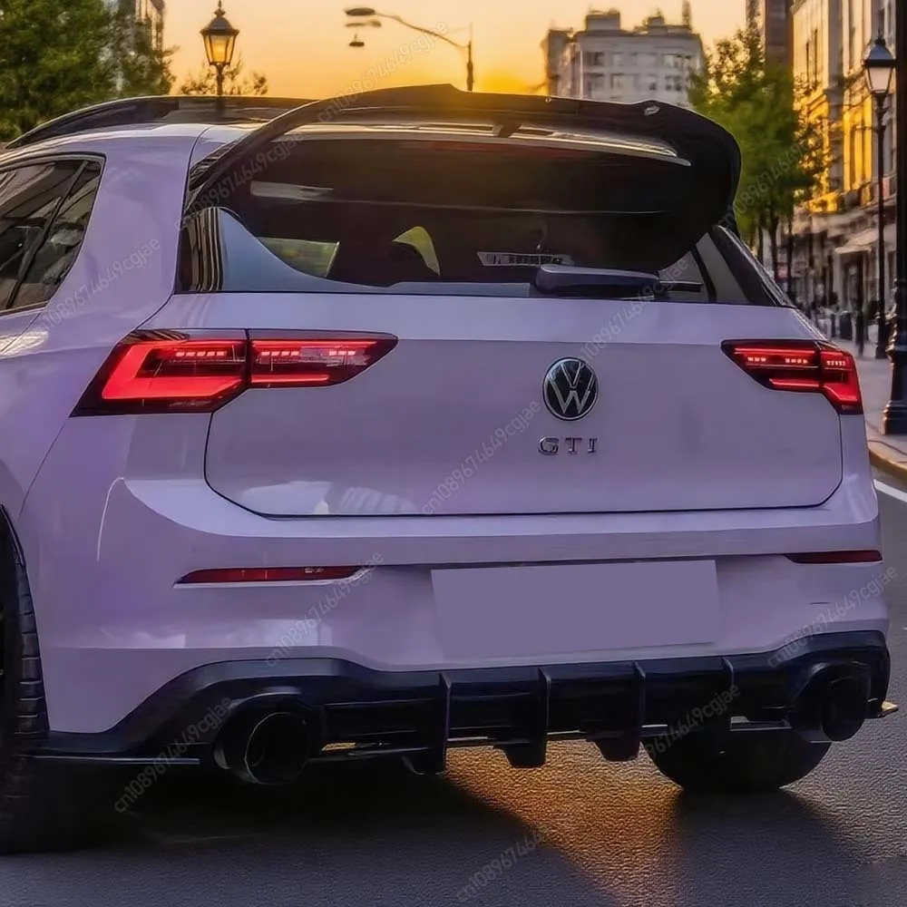 

Maxton Style For VW Golf 8 MK8 GTI 2020-2024 Body Kits Black Tuning Rear Bumper Lip Spoiler Diffuser Splitter Lip Side Protector