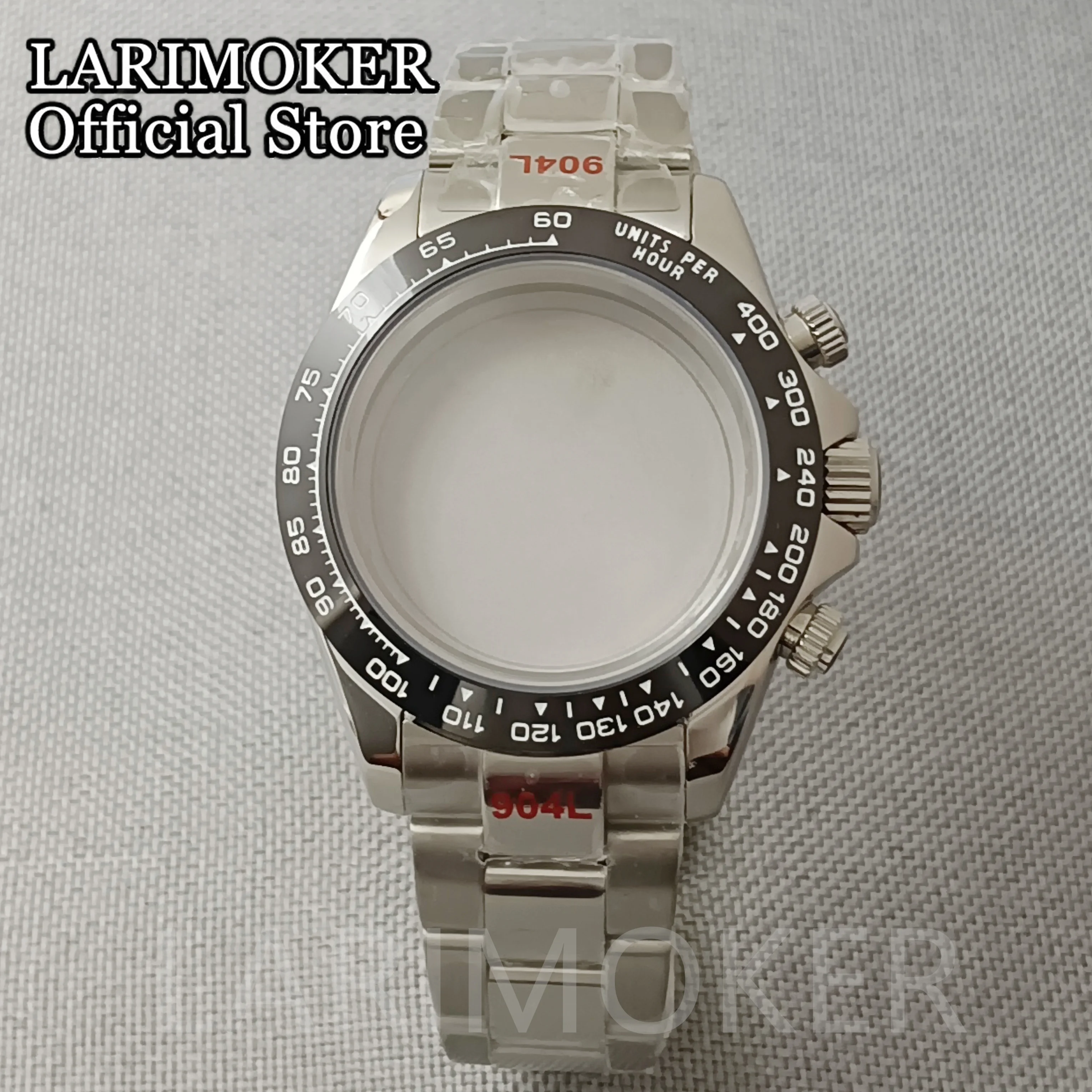 

LARIMOKER 39mm Sterile Silver Watch Case fit VK63/VK64 with Chronograph Quartz Movement