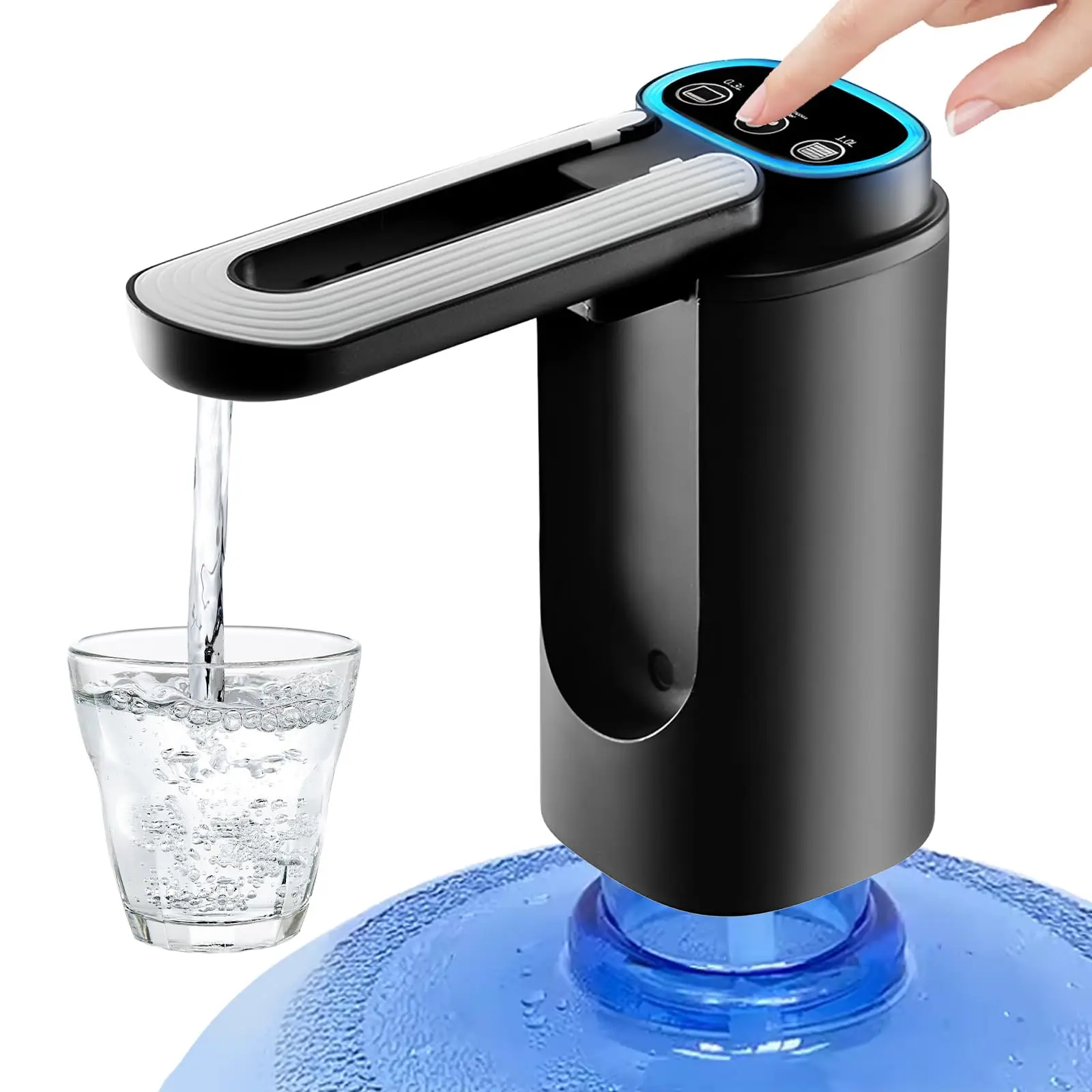 

Water Bottle Pump Automatic Water Dispenser For 5 Gallon Bottle Type-C Charging Portable Electric Water Dispenser Pump (Black)